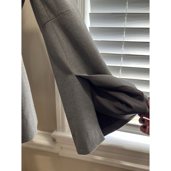 Banana Republic Gray Removable Faux Fur Collar Blazer Sz 4 Office Siren Mob Wife - Picture 5 of 15